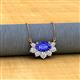 2 - Bellezza 5x3 mm Oval Shape Tanzanite and Round Diamond Half Halo Pendant Necklace 