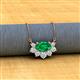 2 - Bellezza 5x3 mm Oval Shape Emerald and Round Diamond Half Halo Pendant Necklace 