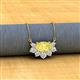 2 - Bellezza 5x3 mm Oval Shape Yellow Sapphire and Round Diamond Half Halo Pendant Necklace 