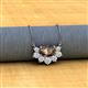 2 - Bellezza 5x3 mm Oval Shape Smoky Quartz and Round Diamond Half Halo Pendant Necklace 