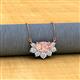 2 - Bellezza 5x3 mm Oval Shape Morganite and Round Diamond Half Halo Pendant Necklace 
