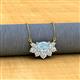 2 - Bellezza 5x3 mm Oval Shape Aquamarine and Round Diamond Half Halo Pendant Necklace 