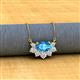 2 - Bellezza 5x3 mm Oval Shape Blue Topaz and Round Diamond Half Halo Pendant Necklace 