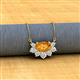 2 - Bellezza 5x3 mm Oval Shape Citrine and Round Diamond Half Halo Pendant Necklace 