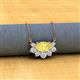 2 - Bellezza 5x3 mm Oval Shape Yellow Sapphire and Round Diamond Half Halo Pendant Necklace 