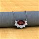 2 - Bellezza 5x3 mm Oval Shape Red Garnet and Round Diamond Half Halo Pendant Necklace 