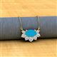 2 - Bellezza 5x3 mm Oval Shape Turquoise and Round Diamond Half Halo Pendant Necklace 