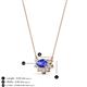 3 - Bellezza 5x3 mm Oval Shape Tanzanite and Round Diamond Half Halo Pendant Necklace 