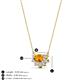 3 - Bellezza 5x3 mm Oval Shape Citrine and Round Diamond Half Halo Pendant Necklace 