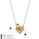 3 - Bellezza 5x3 mm Oval Shape Citrine and Round Diamond Half Halo Pendant Necklace 