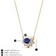 3 - Bellezza 5x3 mm Oval Shape Iolite and Round Diamond Half Halo Pendant Necklace 