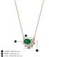 3 - Bellezza 5x3 mm Oval Shape Emerald and Round Diamond Half Halo Pendant Necklace 