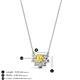 3 - Bellezza 5x3 mm Oval Shape Yellow Sapphire and Round Diamond Half Halo Pendant Necklace 