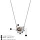 3 - Bellezza 5x3 mm Oval Shape Smoky Quartz and Round Diamond Half Halo Pendant Necklace 