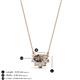 3 - Bellezza 5x3 mm Oval Shape Smoky Quartz and Round Diamond Half Halo Pendant Necklace 
