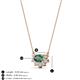 3 - Bellezza 5x3 mm Oval Shape Lab Created Alexandrite and Round Diamond Half Halo Pendant Necklace 