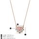 3 - Bellezza 5x3 mm Oval Shape Morganite and Round Diamond Half Halo Pendant Necklace 