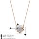 3 - Bellezza 5x3 mm Oval Shape and Round Diamond Half Halo Pendant Necklace 