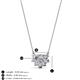 3 - Bellezza 5x3 mm Oval Shape Lab Grown Diamond and Round Natural Diamond Half Halo Pendant Necklace 