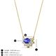 3 - Bellezza 5x3 mm Oval Shape Tanzanite and Round Diamond Half Halo Pendant Necklace 