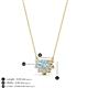 3 - Bellezza 5x3 mm Oval Shape Aquamarine and Round Diamond Half Halo Pendant Necklace 