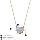 3 - Bellezza 5x3 mm Oval Shape Aquamarine and Round Diamond Half Halo Pendant Necklace 