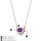 3 - Bellezza 5x3 mm Oval Shape Amethyst and Round Diamond Half Halo Pendant Necklace 