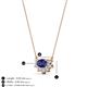 3 - Bellezza 5x3 mm Oval Shape Iolite and Round Diamond Half Halo Pendant Necklace 