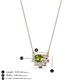 3 - Bellezza 5x3 mm Oval Shape Peridot and Round Diamond Half Halo Pendant Necklace 