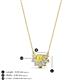 3 - Bellezza 5x3 mm Oval Shape Yellow Sapphire and Round Diamond Half Halo Pendant Necklace 