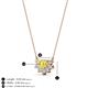 3 - Bellezza 5x3 mm Oval Shape Yellow Sapphire and Round Diamond Half Halo Pendant Necklace 