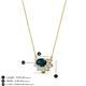 3 - Bellezza 5x3 mm Oval Shape London Blue Topaz and Round Diamond Half Halo Pendant Necklace 