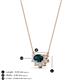 3 - Bellezza 5x3 mm Oval Shape London Blue Topaz and Round Diamond Half Halo Pendant Necklace 