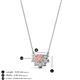 3 - Bellezza 5x3 mm Oval Shape Morganite and Round Diamond Half Halo Pendant Necklace 