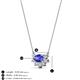 3 - Bellezza 5x3 mm Oval Shape Tanzanite and Round Diamond Half Halo Pendant Necklace 