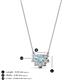 3 - Bellezza 5x3 mm Oval Shape Aquamarine and Round Diamond Half Halo Pendant Necklace 