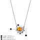 3 - Bellezza 5x3 mm Oval Shape Citrine and Round Diamond Half Halo Pendant Necklace 