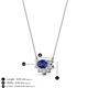 3 - Bellezza 5x3 mm Oval Shape Iolite and Round Diamond Half Halo Pendant Necklace 