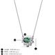 3 - Bellezza 5x3 mm Oval Shape Lab Created Alexandrite and Round Diamond Half Halo Pendant Necklace 
