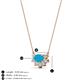 3 - Bellezza 5x3 mm Oval Shape Turquoise and Round Diamond Half Halo Pendant Necklace 