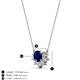 3 - Bellezza 4.50 mm Round Blue Sapphire and Diamond Half Halo Pendant Necklace 
