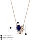 3 - Bellezza 4.50 mm Round Blue Sapphire and Diamond Half Halo Pendant Necklace 