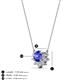 3 - Bellezza 4.50 mm Round Tanzanite and Diamond Half Halo Pendant Necklace 