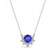1 - Bellezza 4.50 mm Round Tanzanite and Diamond Half Halo Pendant Necklace 