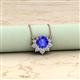 2 - Bellezza 4.50 mm Round Tanzanite and Diamond Half Halo Pendant Necklace 