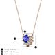 3 - Bellezza 4.50 mm Round Tanzanite and Diamond Half Halo Pendant Necklace 
