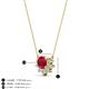 3 - Bellezza 4.50 mm Round Ruby and Diamond Half Halo Pendant Necklace 