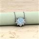 2 - Bellezza 4.50 mm Round Aquamarine and Diamond Half Halo Pendant Necklace 