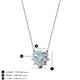 3 - Bellezza 4.50 mm Round Aquamarine and Diamond Half Halo Pendant Necklace 