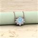 2 - Bellezza 4.50 mm Round Aquamarine and Diamond Half Halo Pendant Necklace 